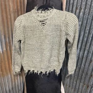 Daytrip Girls - Strappy Destructed Sweater in Vetiver
